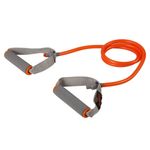 Sport si Outdoor - Fitness - Accesorii fitness - Benzi elastice fitness - Banda de tonifiere fitness, lineup, ls3201, manere spuma, rezistenta variabila, portocaliu - Infinity.ro