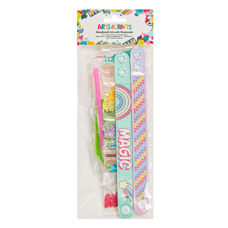 Jucarii, Copii si Bebe - Jucarii si jocuri - Jucarii & jocuri educative - Seturi de artizanat - Set creativ bratari, arts&crafts, multicolor, 2 bucati - Infinity.ro
