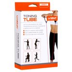 Sport si Outdoor - Fitness - Accesorii fitness - Benzi elastice fitness - Banda de tonifiere fitness, lineup, ls3201, manere spuma, rezistenta variabila, portocaliu - Infinity.ro