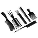 Ingrijire personala si Cosmetice - Ingrijire personala - Ingrijire par - Perii de par si piepteni - Set piepteni coafor, 6 bucati, diverse forme, negru, plastic - Infinity.ro