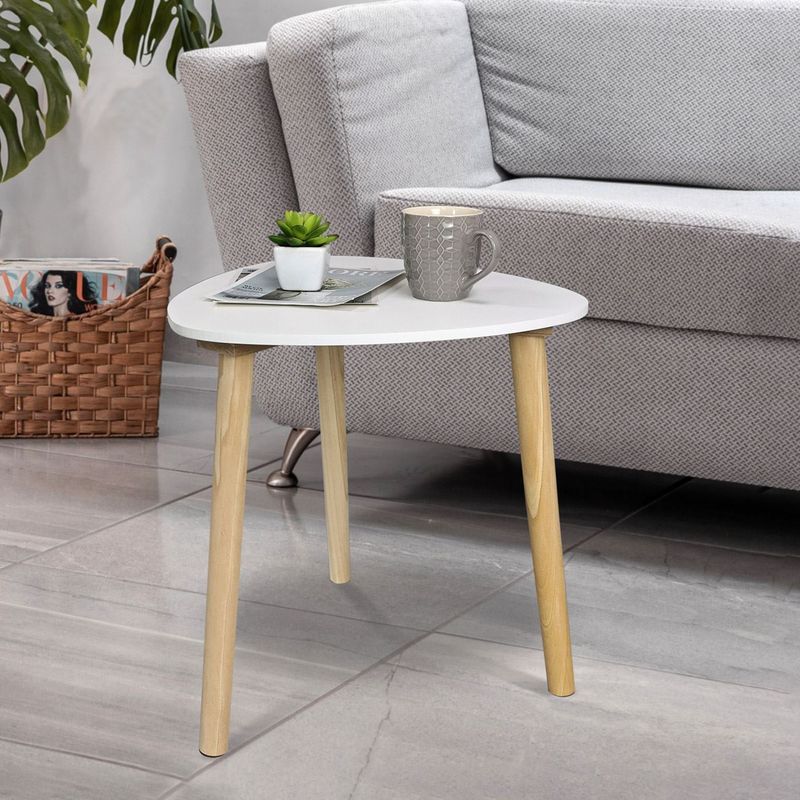 Casa si Gradina - Mobilier - Mese si birouri - Mese bucatarie si dining - Masa auxiliara, mdf, triunghiulara, alba, 48 x 48 x 46cm - Infinity.ro