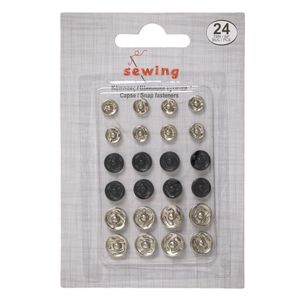 Set capse, 24 perechi, culoare argintiu si negru