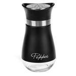 Casa si Gradina - Bucatarie si vesela - Ustensile bucatarie - Rasnite si dozatoare condimente - Pipernita sticla, model cu imprimeu "pepper", culoare negru, capacitate 120ml - Infinity.ro