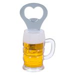 Casa si Gradina - Bucatarie si vesela - Accesorii bar - Tirbusoane si dopuri - Deschizator sticle magnetic, forma halba de bere, 10 cm, metal, plastic - Infinity.ro
