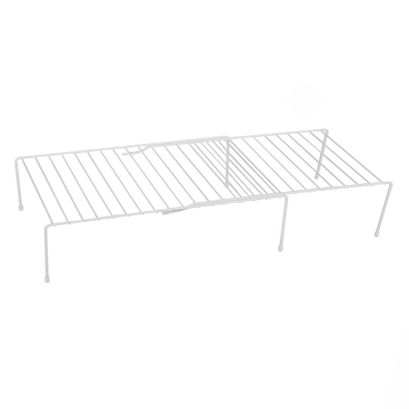 Casa si Gradina - Mobilier - Biblioteci si rafturi - Rafturi - Raft organizator extensibil, metalic, alb, 37 x 16 x 13.5 cm, greutate maxima 8 kg - Infinity.ro