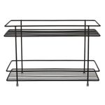 Casa si Gradina - Mobilier - Biblioteci si rafturi - Rafturi - Raft metalic organizator, 2 nivele, negru, 32.5 x 15.5 x 21.5cm, capacitate 3kg - Infinity.ro