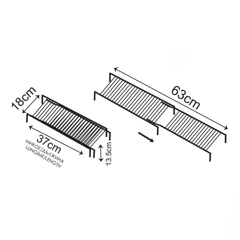 Casa si Gradina - Mobilier - Biblioteci si rafturi - Rafturi - Raft organizator extensibil, metalic, alb, 37 x 16 x 13.5 cm, greutate maxima 8 kg - Infinity.ro