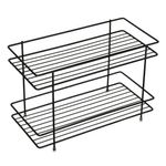 Casa si Gradina - Mobilier - Biblioteci si rafturi - Rafturi - Raft metalic organizator, 2 nivele, negru, 32.5 x 15.5 x 21.5cm, capacitate 3kg - Infinity.ro