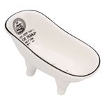 Casa si Gradina - Sanitare - Suporturi si accesorii baie - Suporturi baie - Suport sapun ceramic, model vintage, culoare alb, dimensiuni 14 x 6.5 x 7.5 cm - Infinity.ro