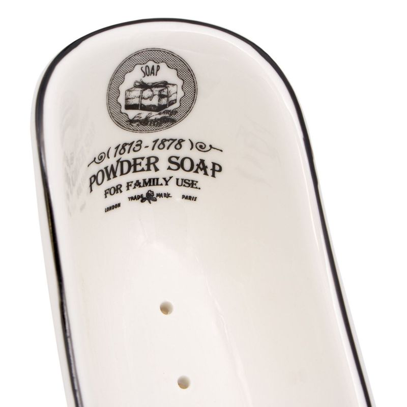 Casa si Gradina - Sanitare - Suporturi si accesorii baie - Suporturi baie - Suport sapun ceramic, model vintage, culoare alb, dimensiuni 14 x 6.5 x 7.5 cm - Infinity.ro