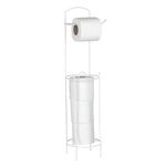 Casa si Gradina/Sanitare/Suporturi si accesorii baie/Suporturi baie - Suport hartie igienica, metalic, alb, diametru 15.3 cm, inaltime 65 cm - Infinity.ro