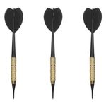 Sport si Outdoor - Alte sporturi - Board-uri si accesorii darts - Set darts, metal plastic, 13.5 cm, negru auriu, 3 bucati - Infinity.ro
