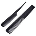 Ingrijire personala si Cosmetice - Ingrijire personala - Ingrijire par - Perii de par si piepteni - Set piepteni coafor, 2 bucati, plastic, lungime 20cm, latime 2cm, negru - Infinity.ro