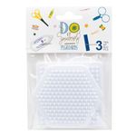 Jucarii, Copii si Bebe - Jucarii si jocuri - Jucarii & jocuri educative - Seturi de artizanat - Set placi baze margele iron on, 3 forme, alb, plastic - Infinity.ro