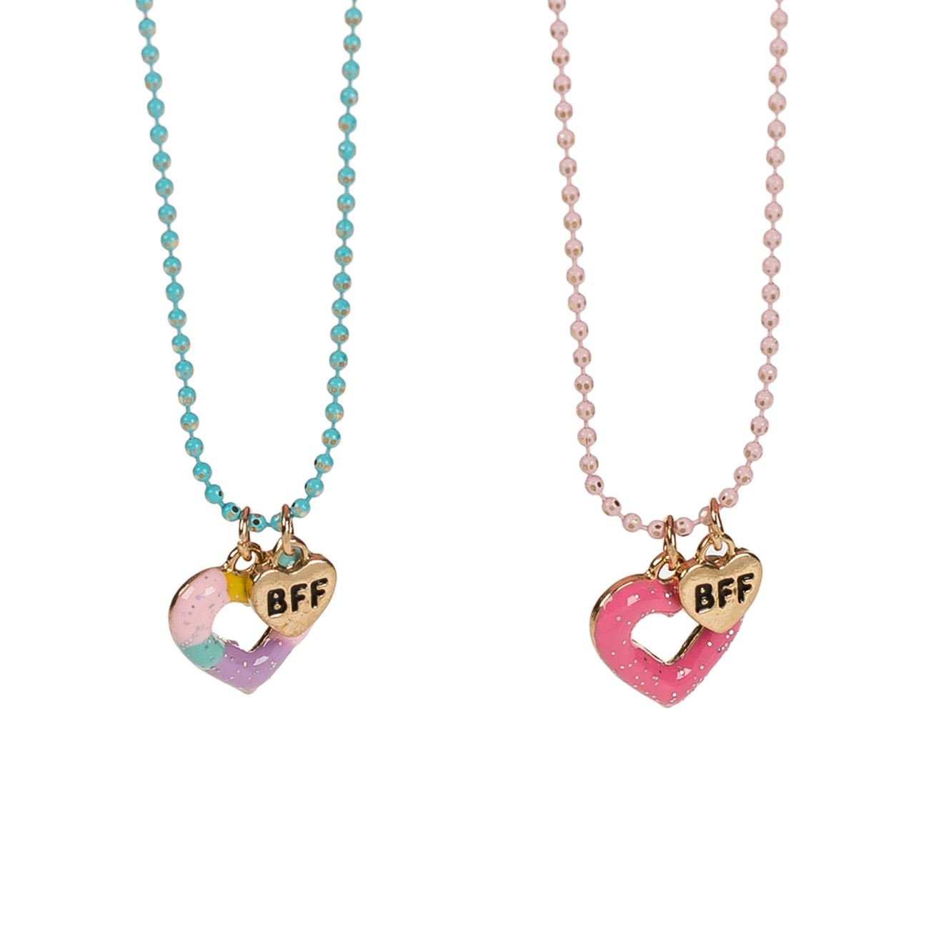 Set coliere copii, bff, multicolor, 2 bucati, inimioara suspensa
