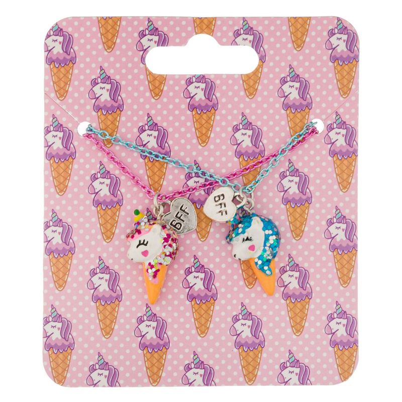 Fashion, accesorii si bijuterii - Copii - Accesorii copii - Bijuterii si ceasuri copii - Set coliere copii, model unicorn inghetata, 2 bucati, multicolor - Infinity.ro