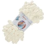 Casa si Gradina - Decoratiuni - DIY - Articole mercerie - Fir de tricotat, fluffy, catifea alba, poliester, lungime 9m, greutate 100g - Infinity.ro