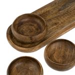Casa si Gradina - Bucatarie si vesela - Vesela si tacamuri - Platouri de bucatarie - Platou lemn, ovale, 3 boluri, culoare maro, set 4 bucati, capacitate 0,125l - Infinity.ro