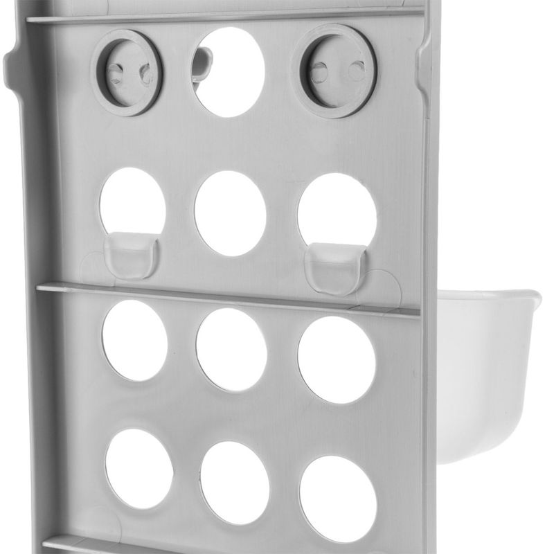 Casa si Gradina - Sanitare - Suporturi si accesorii baie - Suporturi baie - Raft baie, 3 nivele, 4 carlige, gri, 70 cm - Infinity.ro