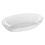 Casa si Gradina - Bucatarie si vesela - Vesela si tacamuri - Platouri de bucatarie - Platou oval plastic, model transparent, dimensiuni 26 x 16 x 5.5cm - Infinity.ro