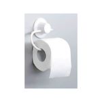 Casa si Gradina/Sanitare/Suporturi si accesorii baie/Suporturi baie - Suport pentru hartie igienica, model cu ventuza, dimensiune 15 x 7cm, alb - Infinity.ro