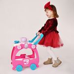 Jucarii, Copii si Bebe - Jucarii si jocuri - Jucarii de rol - Bucatarii copii - Set servire ceai si cafea, bidlo, 40 cm, fucsia si verde marin, 42 piese - Infinity.ro