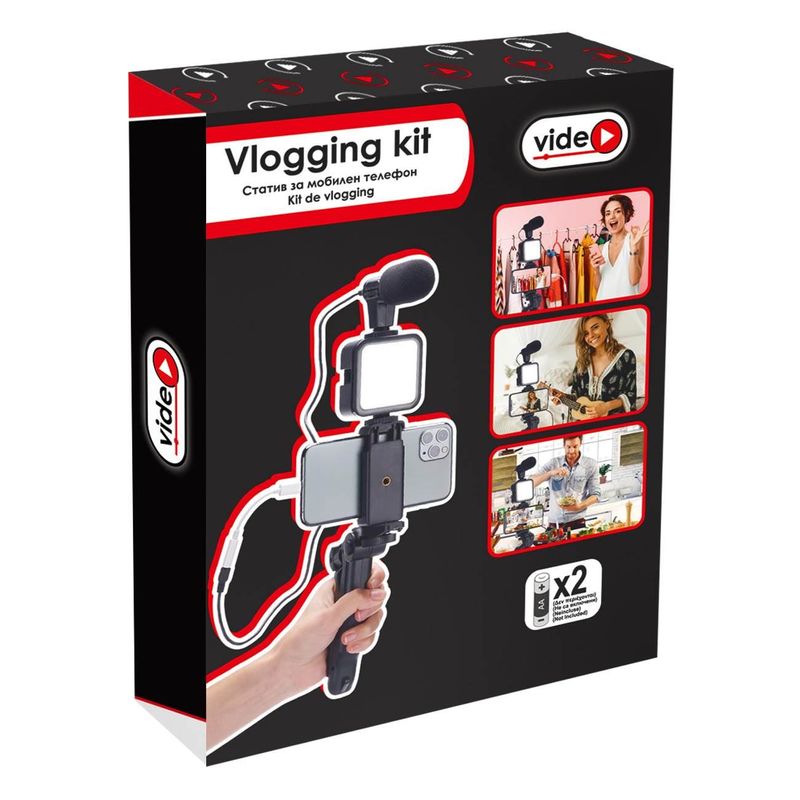 Laptop, Telefoane si Tablete - Telefoane mobile si accesorii - Accesorii Telefoane - Alte accesorii telefoane - Set vlogging, vide, kit vlog, 5w, trepied, lampa led, microfon, suport telefon, multicolor - Infinity.ro