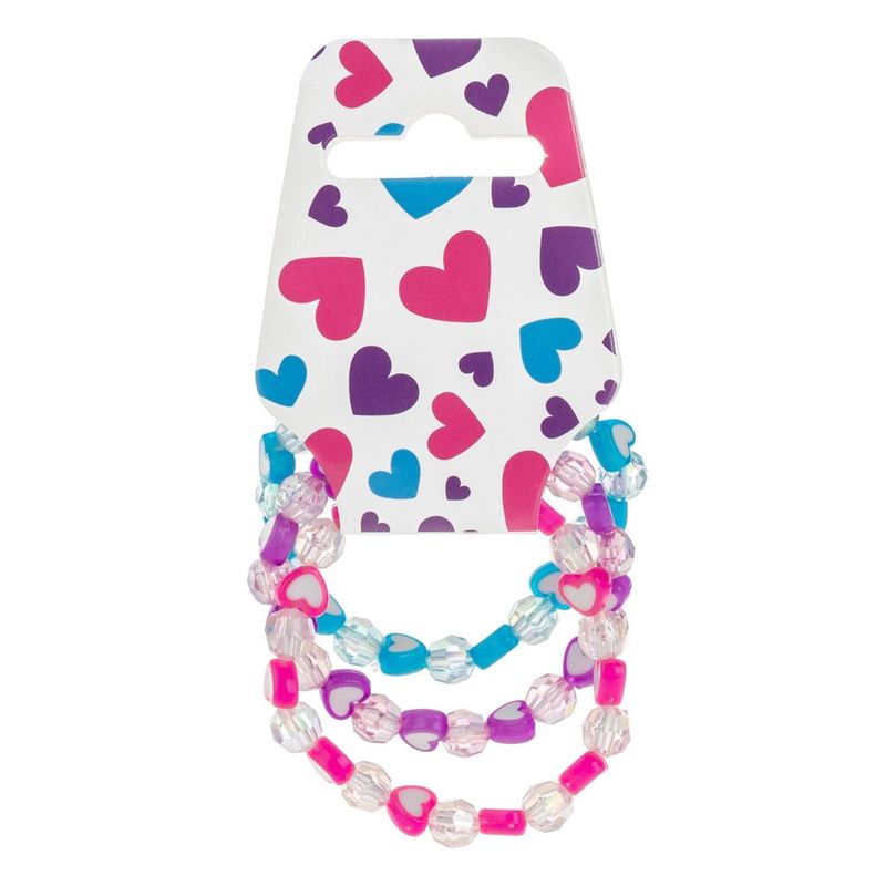 Fashion, accesorii si bijuterii - Copii - Accesorii copii - Alte accesorii copii - Bratari copii, model inimi, set 3 bucati, multicolor - Infinity.ro