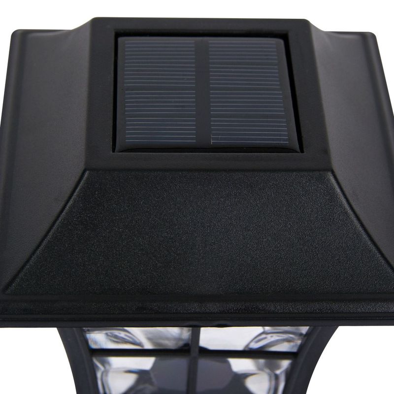 Casa si Gradina - Corpuri si surse de iluminat - Iluminat exterior - Lampi solare - Lampa solara, vitraliu, 32 cm, culoare negru, material plastic - Infinity.ro