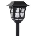 Casa si Gradina - Corpuri si surse de iluminat - Iluminat exterior - Lampi solare - Lampa solara, vitraliu, 32 cm, culoare negru, material plastic - Infinity.ro