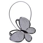 Casa si Gradina - Textile si covoare - Perdele si draperii - Accesorii perdele si draperii - Brosa perdele magnet, fluture, argintiu, 20 cm - Infinity.ro