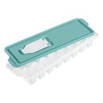 Casa si Gradina - Bucatarie si vesela - Accesorii bar - Forme cuburi de gheata - Tava cuburi gheata, model 1965, capacitate 16 cuburi, culoare alb/verde menta, plastic, capac deschidere fara scurgeri - Infinity.ro