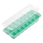 Casa si Gradina - Bucatarie si vesela - Accesorii bar - Forme cuburi de gheata - Cutie cuburi de gheata, model 14 compartimente, capac transparent, culoare verde menta,  30x 14 x 5 cm, plastic fara bpa - Infinity.ro