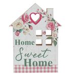 Casa si Gradina - Decoratiuni - Obiecte decorative - Accesorii decorative - Decoratiune de masa, model "home sweet home", lemn, culoare ecru, multicolor, dimensiuni 14.7 x 2.4 x 19.6cm - Infinity.ro