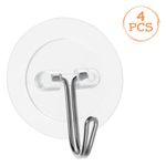 Casa si Gradina - Sanitare - Suporturi si accesorii baie - Suporturi baie - Carlige autocolante, transparent, 4 x 4cm, set 4 bucati, capacitate 1,5kg - Infinity.ro