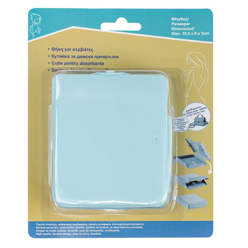 Casa si Gradina - Sanitare - Suporturi si accesorii baie - Suporturi baie - Suport huse pentru absorbante, model unic, plastic, culoare verde menta, dimensiuni 8 x 3 x 10.5 cm - Infinity.ro