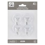 Casa si Gradina - Sanitare - Suporturi si accesorii baie - Suporturi baie - Carlige autocolante, transparent, 4 x 4cm, set 4 bucati, capacitate 1,5kg - Infinity.ro