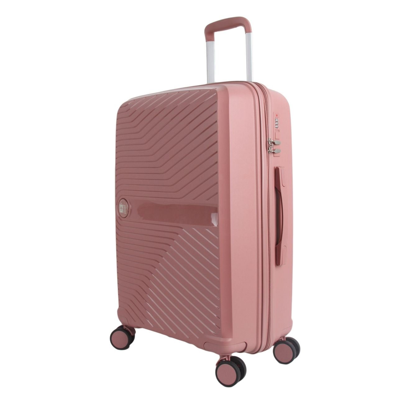Troler calatorie, model roz, capacitate 33l, 4 roti rotative, copolimer abs