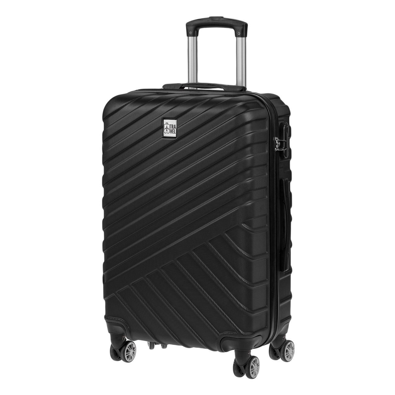 Troler abs, model negru, capacitate 60l, 42 x 24 x 61cm, 4 roti rotative