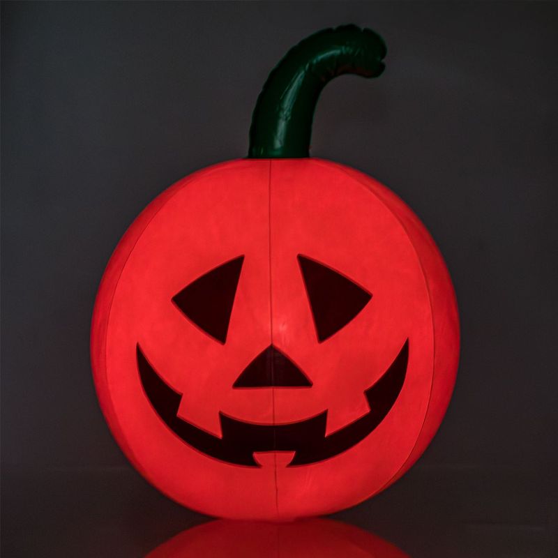 Jucarii, Copii si Bebe - Jucarii si jocuri - Jucarii de exterior - Saltele si mingi pentru plaja - Minge gonflabila cu led, model dovleac, culoare portocaliu, marime 50cm - Infinity.ro