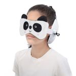 Sport si Outdoor - Articole de voiaj - Accesorii articole de voiaj - Set perna de calatorie si masca de somn, model panda, material poliester, alb-negru - Infinity.ro