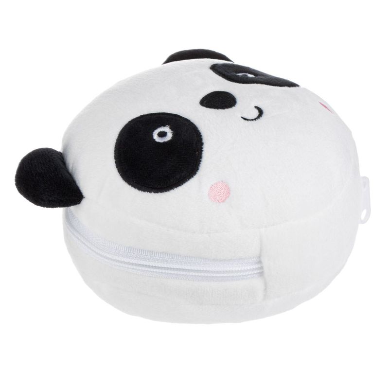 Sport si Outdoor - Articole de voiaj - Accesorii articole de voiaj - Set perna de calatorie si masca de somn, model panda, material poliester, alb-negru - Infinity.ro