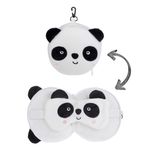 Sport si Outdoor - Articole de voiaj - Accesorii articole de voiaj - Set perna de calatorie si masca de somn, model panda, material poliester, alb-negru - Infinity.ro