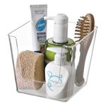 Ingrijire personala si Cosmetice - Machiaj - Portfarduri si genti cosmetice - Suport baie acrilic, transparent, dimensiuni 16.4 x 16.4 x 14.5cm - Infinity.ro