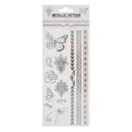 Ingrijire personala si Cosmetice - Ingrijire personala - Ingrijire corp - Tatuaje temporare - Tatuaje temporare, modele metalice, set 12 bucati, argintiu - Infinity.ro