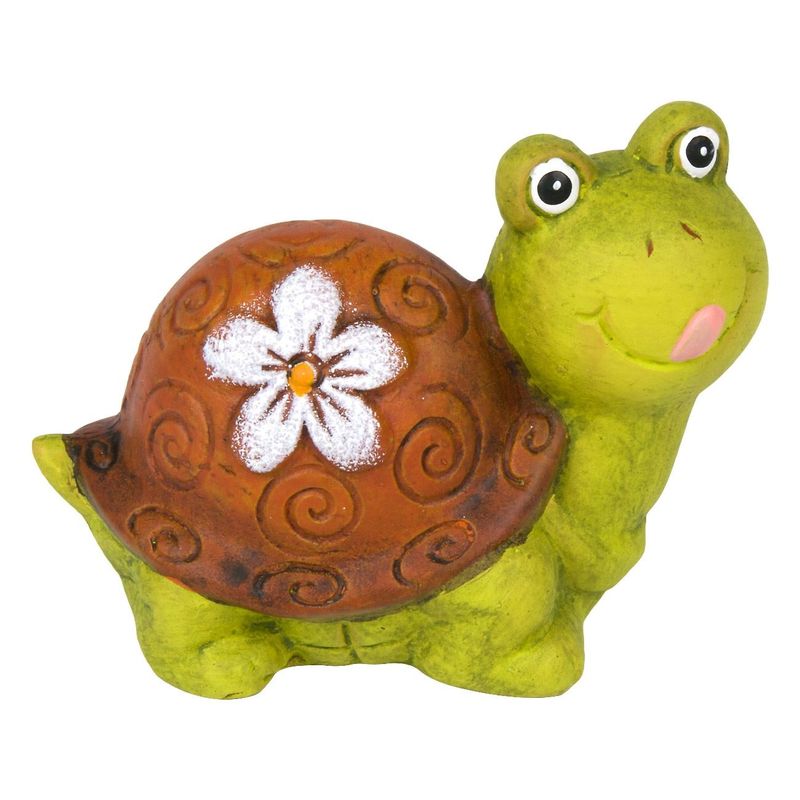 Casa si Gradina - Decoratiuni - Obiecte decorative - Accesorii decorative - Decoratiune ceramica, broasca testoasa, verde-maro, 11 x 6 x 7.5cm - Infinity.ro