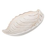 Casa si Gradina - Bucatarie si vesela - Vesela si tacamuri - Platouri de bucatarie - Platou decorativ lemn, frunza, bej, 24.5 x 18 x 4cm - Infinity.ro