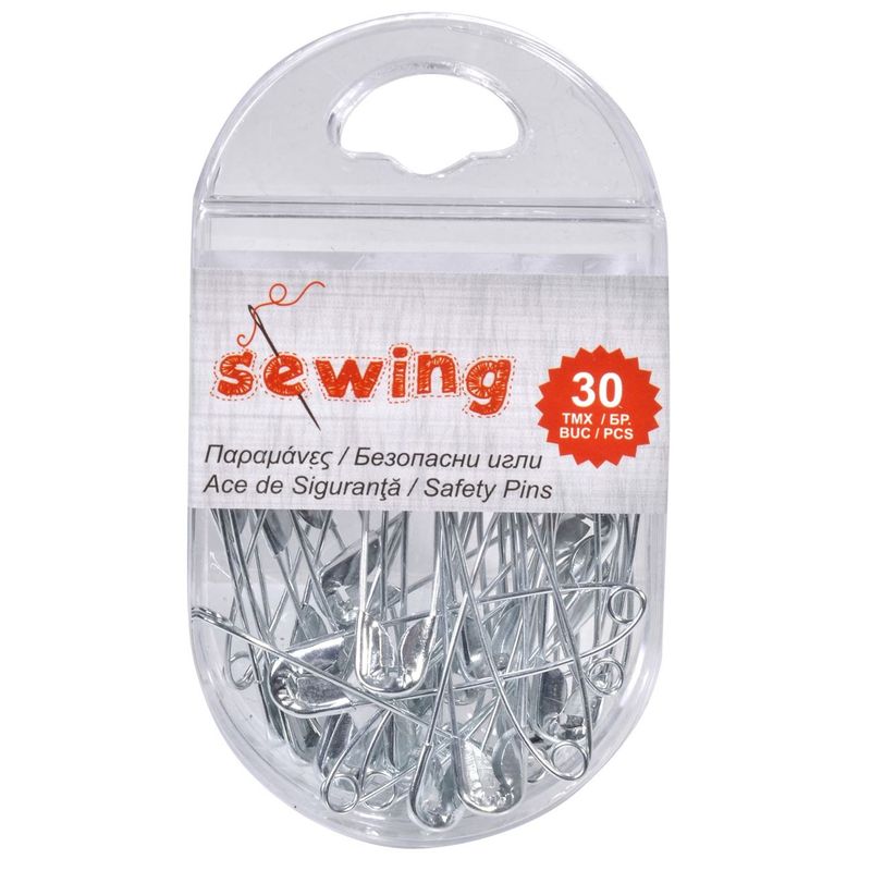 Casa si Gradina - Decoratiuni - DIY - Articole mercerie - Ace de siguranta, set 30 bucati, argintii, 45mm - Infinity.ro
