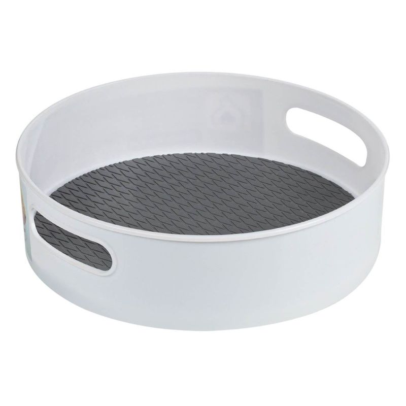 Casa si Gradina - Bucatarie si vesela - Ustensile bucatarie - Tavi servire - Tava organizare rotativa, 22.5 x 6.5cm, rotire 360°, plastic, alb - Infinity.ro