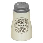 Casa si Gradina - Bucatarie si vesela - Ustensile bucatarie - Rasnite si dozatoare condimente - Solnita piper, model home sweet home, sticla, capac metalic, culoare alb, capacitate 100ml, 5.5 x 10cm - Infinity.ro